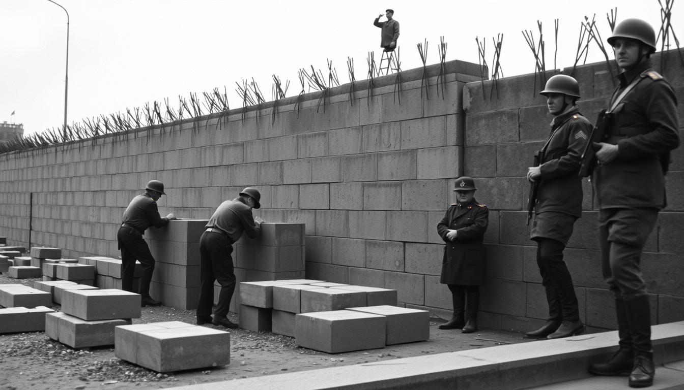 Berlin Wall construction in 1961, a long-term consequence of the Berlin Blockade 1948-1949