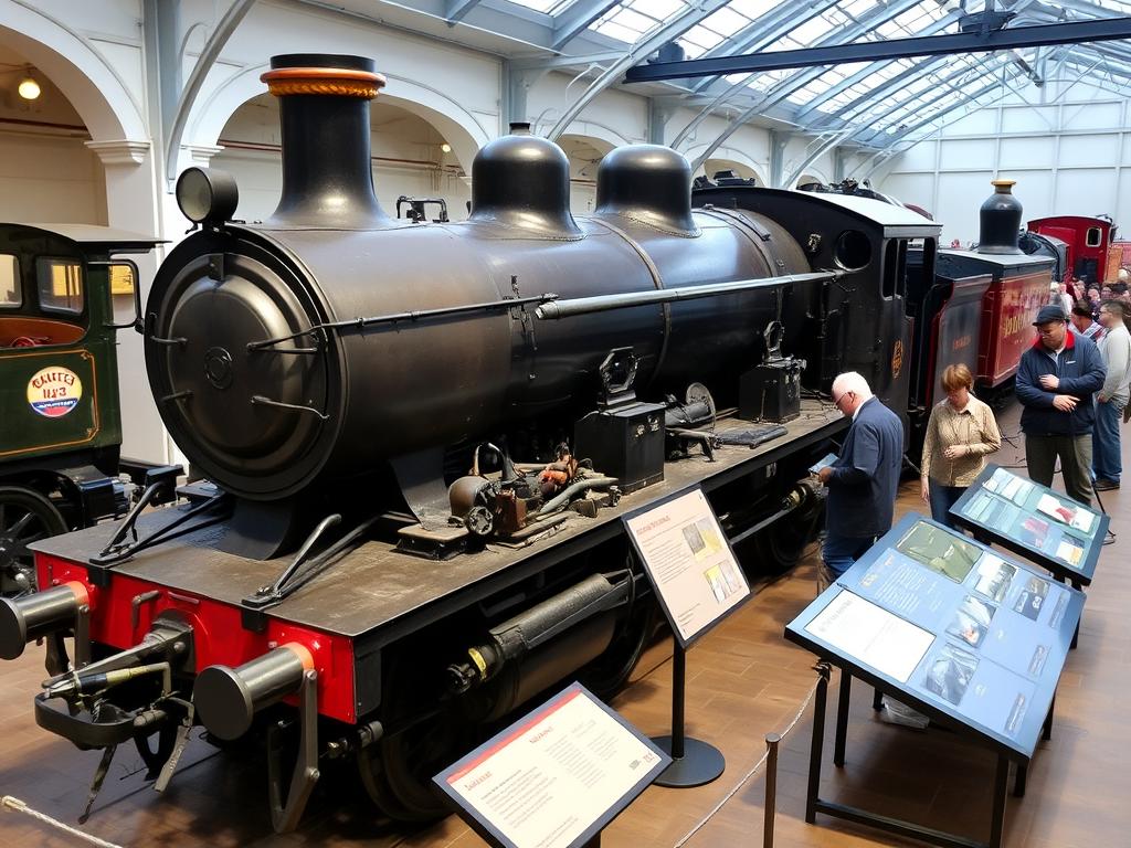Preserved locomotive similar to those used on the world's first railroad at a railway museum