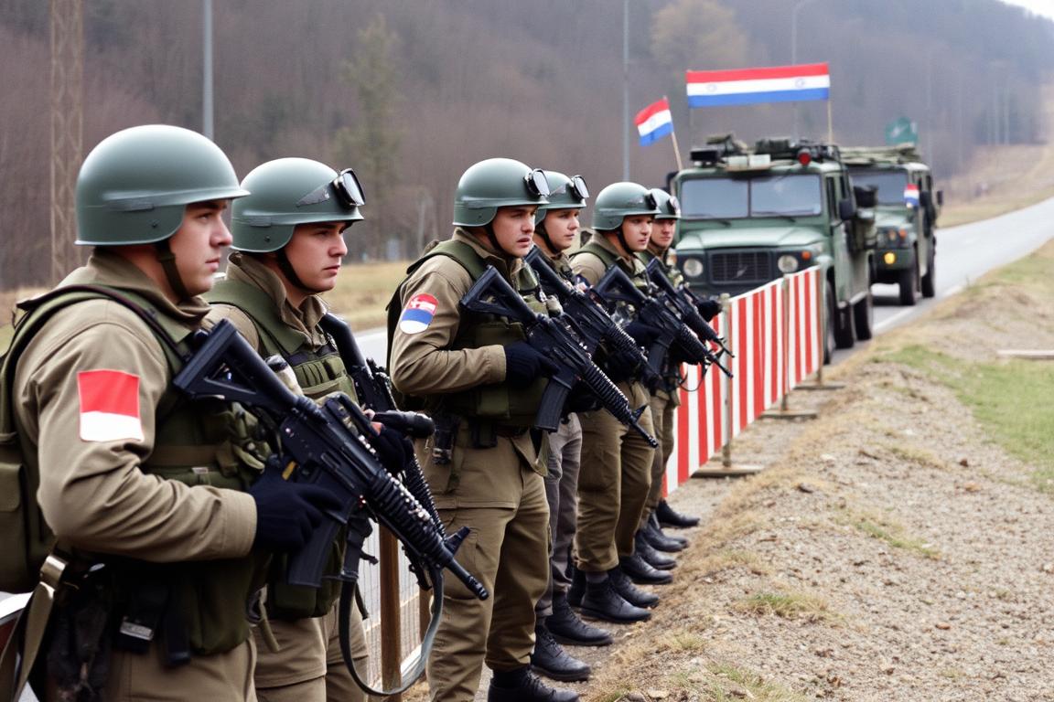 Slovenian territorial defense forces during the Ten-Day War in 1991