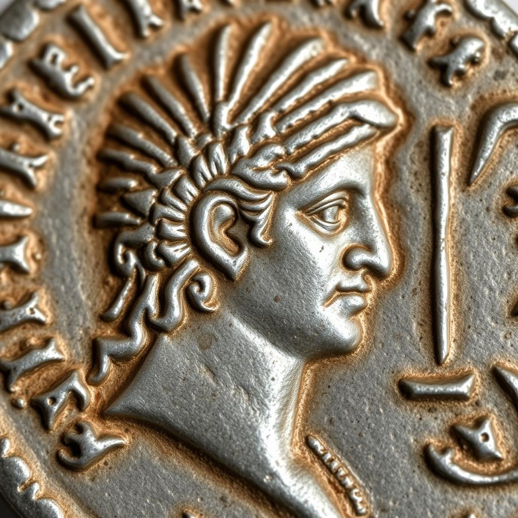 Silver coin showing Seleucus I Nicator, founder of the Seleucid Empire