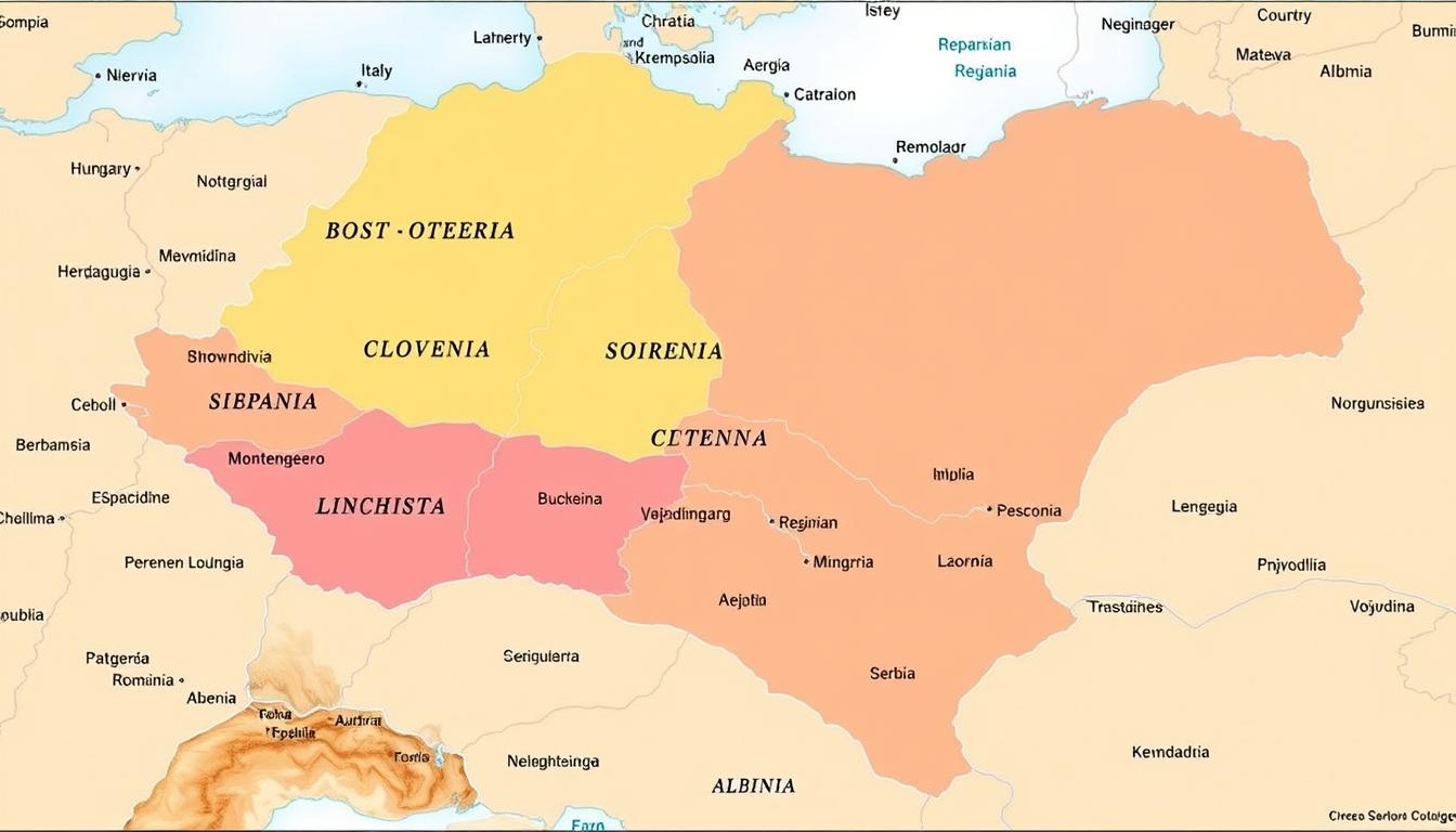 Map of Yugoslavia before its dissolution in 1991, showing the six constituent republics and two autonomous provinces