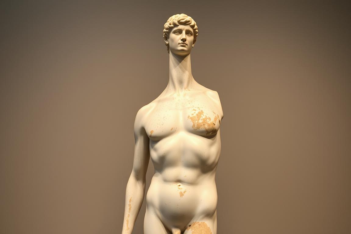 Classical Greek sculpture showing the idealized human form