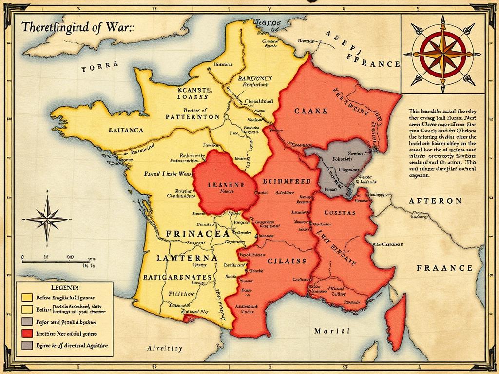 Map showing the territorial unification of France after the Hundred Years' War