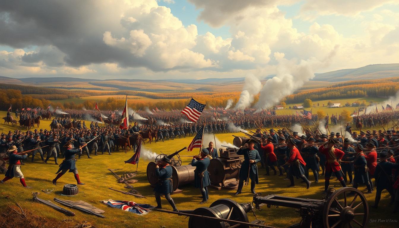 Battle of Saratoga depicting a turning point in America's fight against British rule