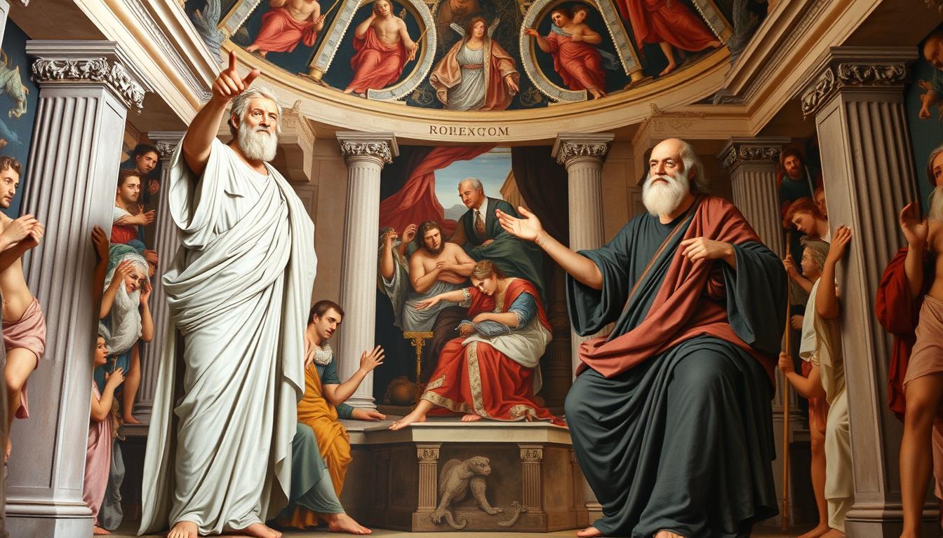 The School of Athens by Raphael, depicting ancient Greek philosophers including Plato and Aristotle