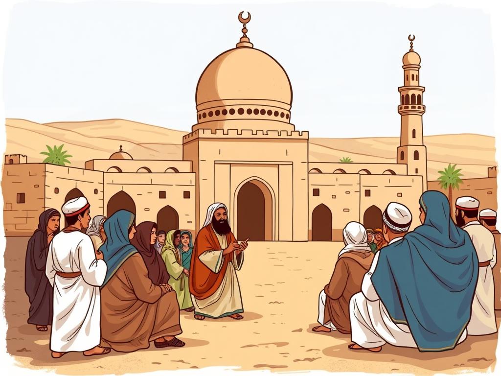 Illustration of early Muslim community in Medina