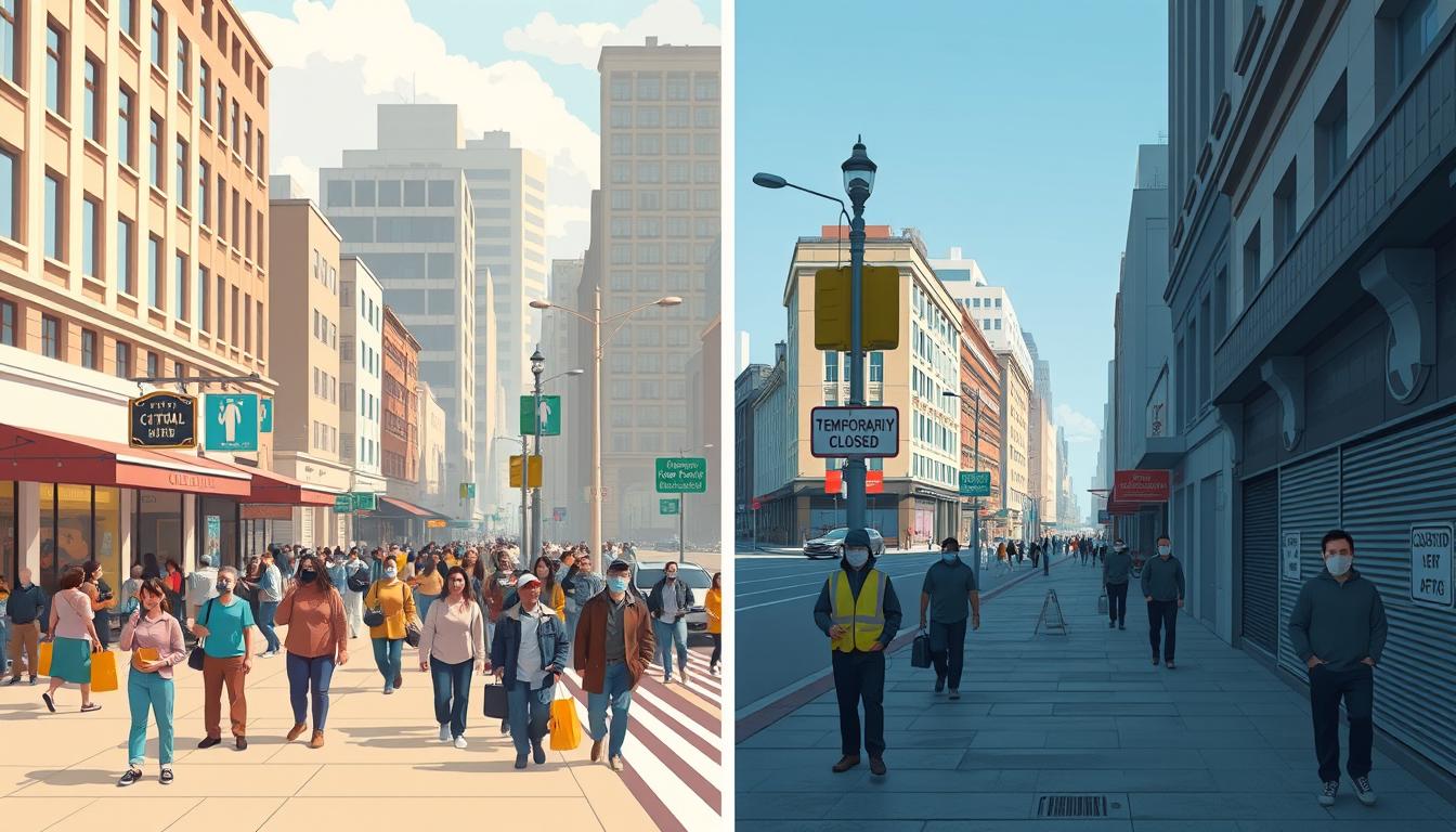 Empty city streets during COVID-19 lockdowns, showing how the pandemic changed history