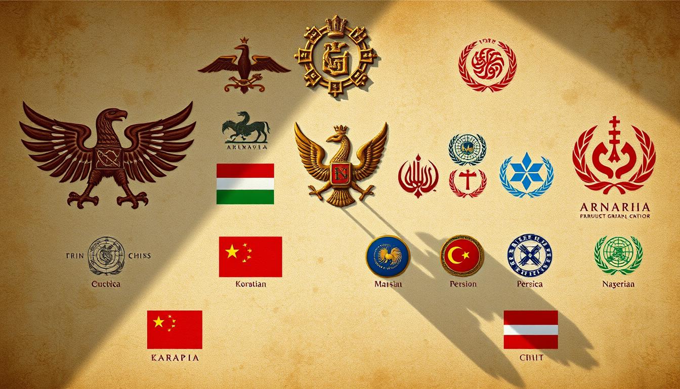 Artistic representation of ancient imperial legacy in modern world