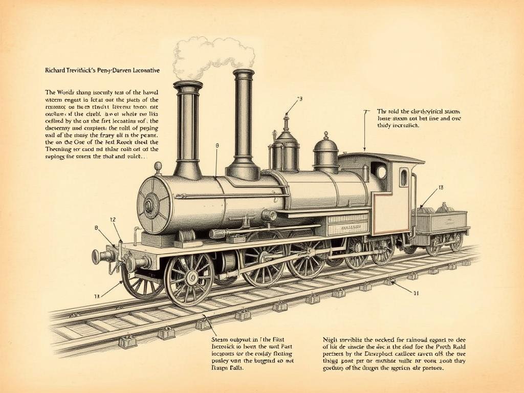 Richard Trevithick's Pen-y-Darren locomotive, the world's first railroad steam engine from 1804