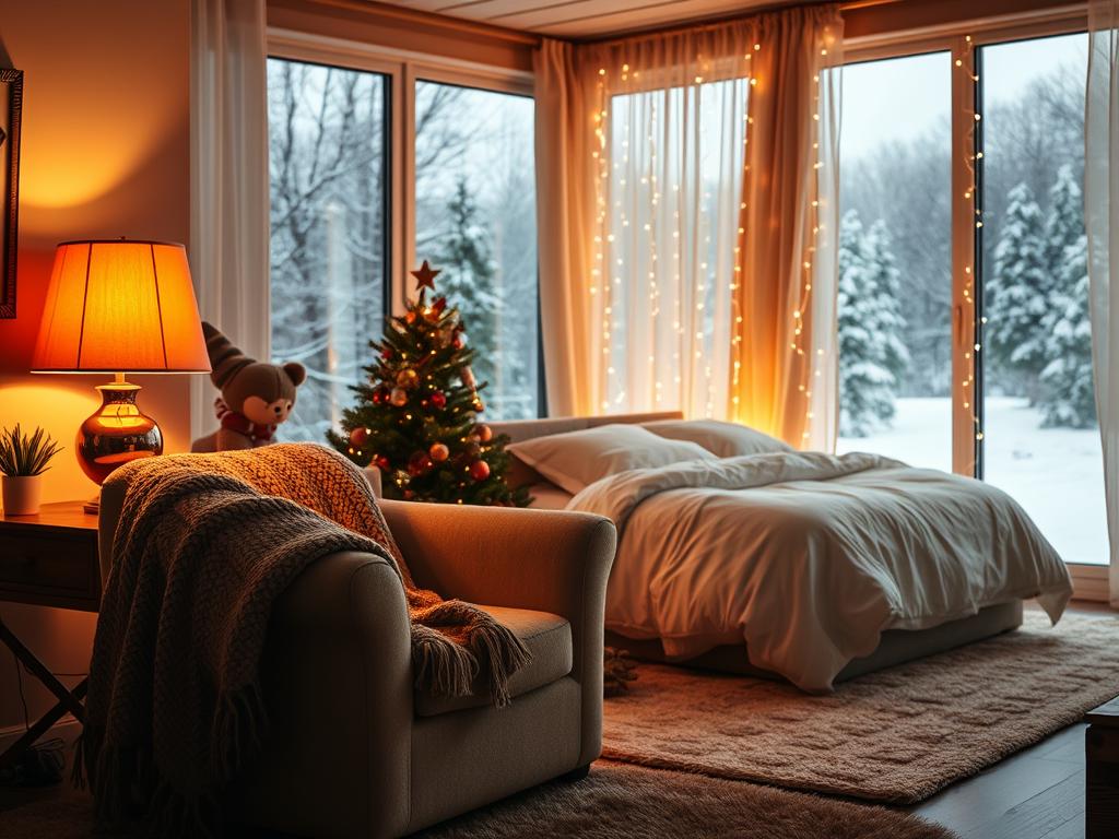 cozy Christmas room lighting