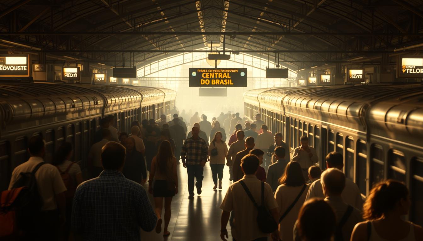 Estação de trem representando o final de Central do Brasil