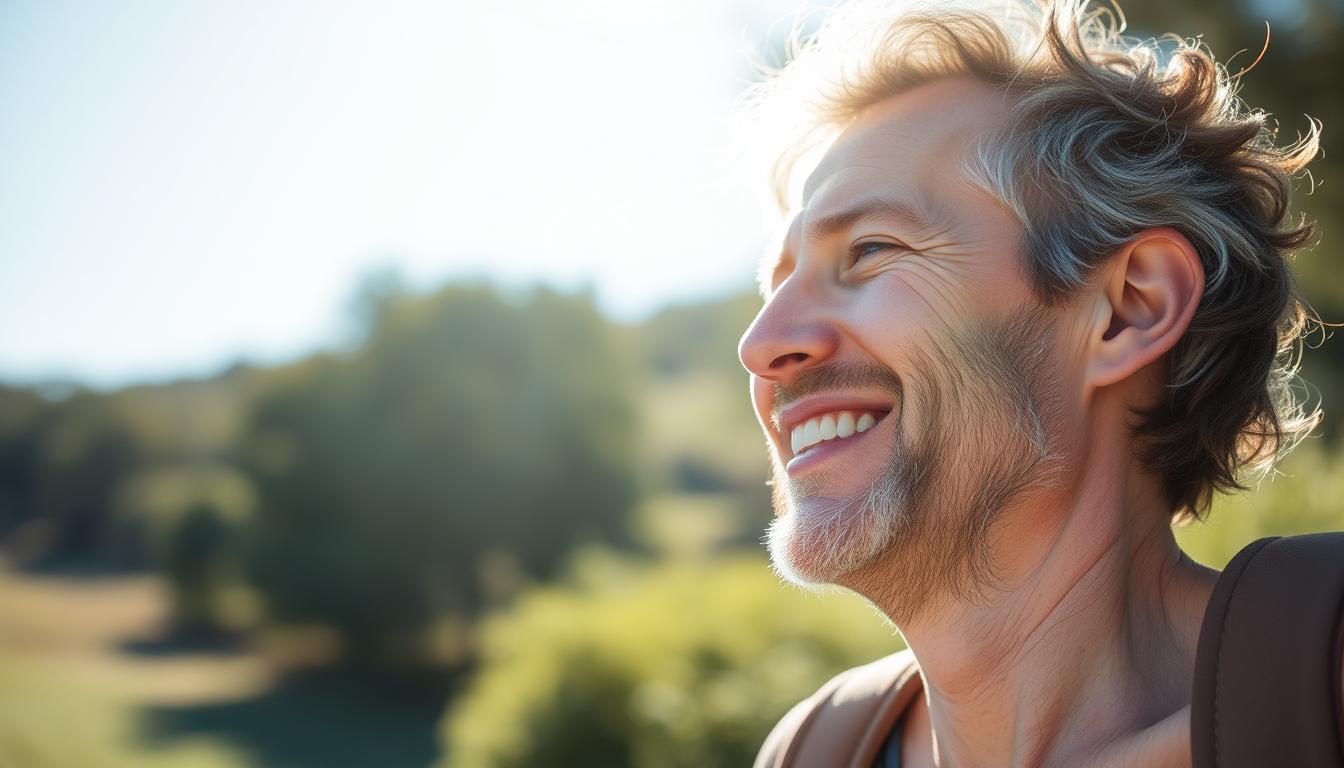 Pessoa demonstrando estilo de vida saudável após eliminar gordura do fígado