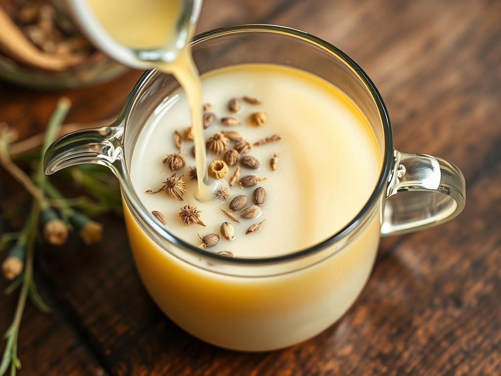 Chá de cardo-mariano sendo preparado, conhecido por seus benefícios para o fígado