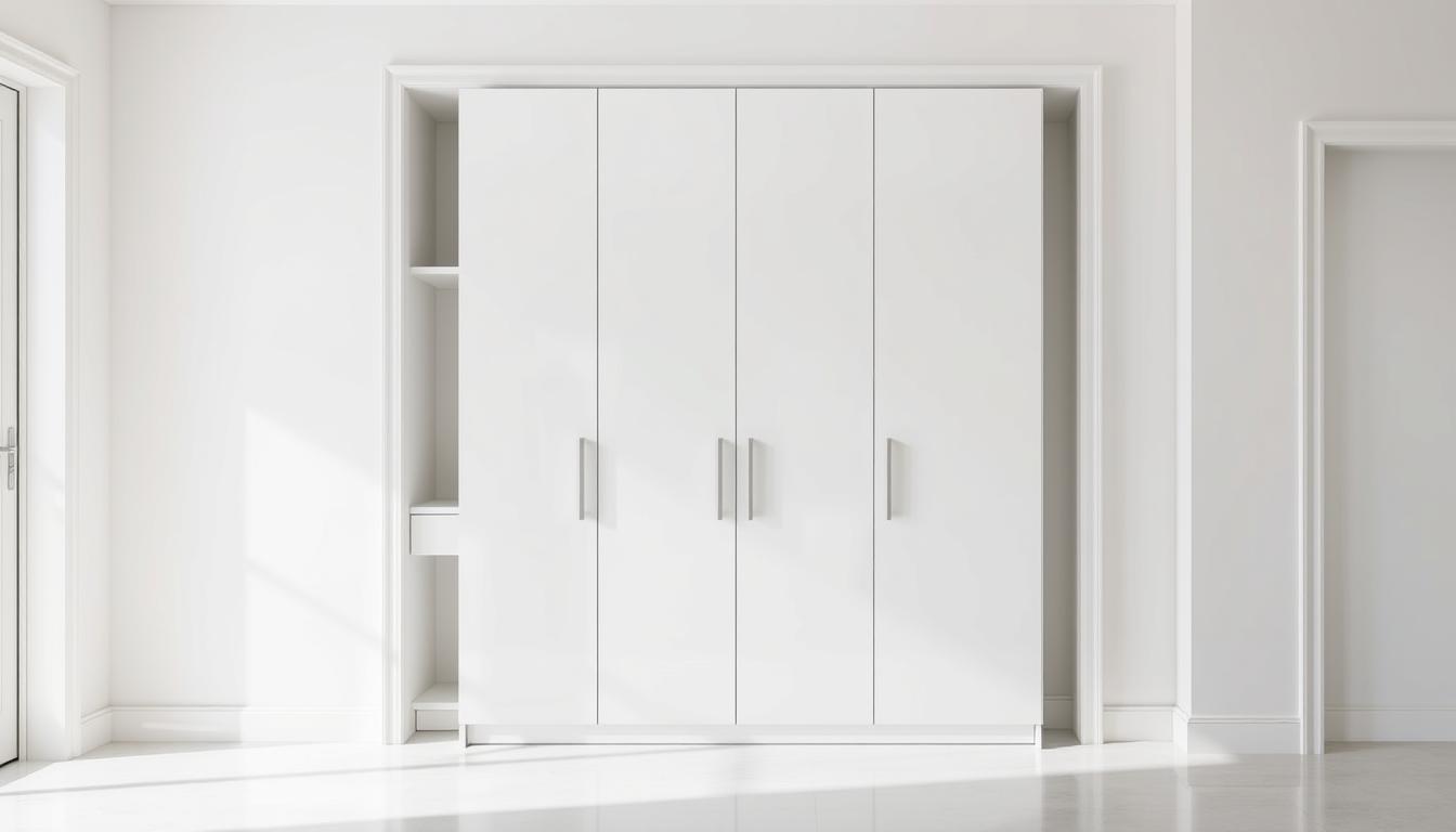 Garderobe in Weiß Hochglanz