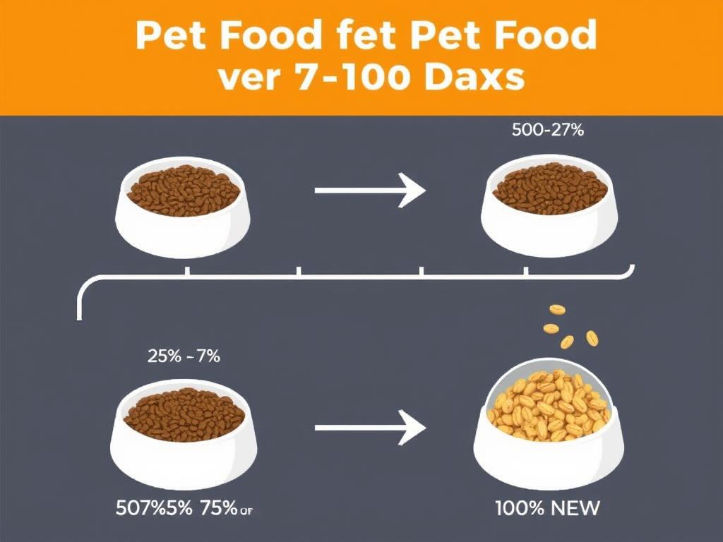 Visual representation of gradual food transition process over 7-10 days