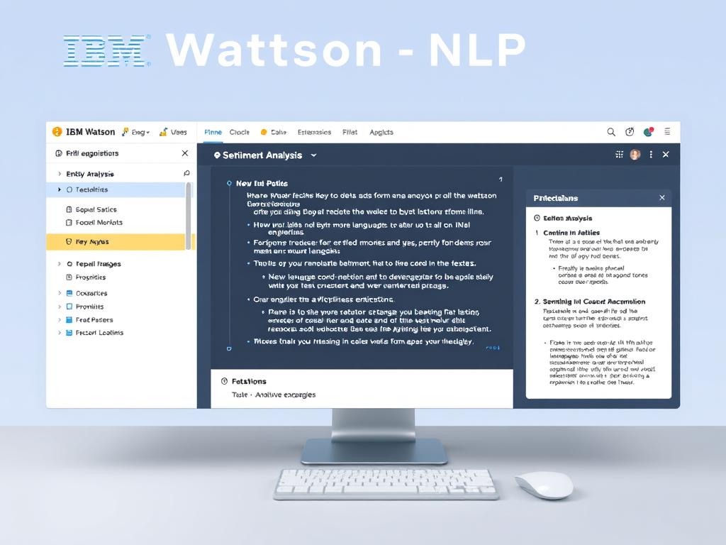 IBM Watson NLP platform analyzing text and extracting insights