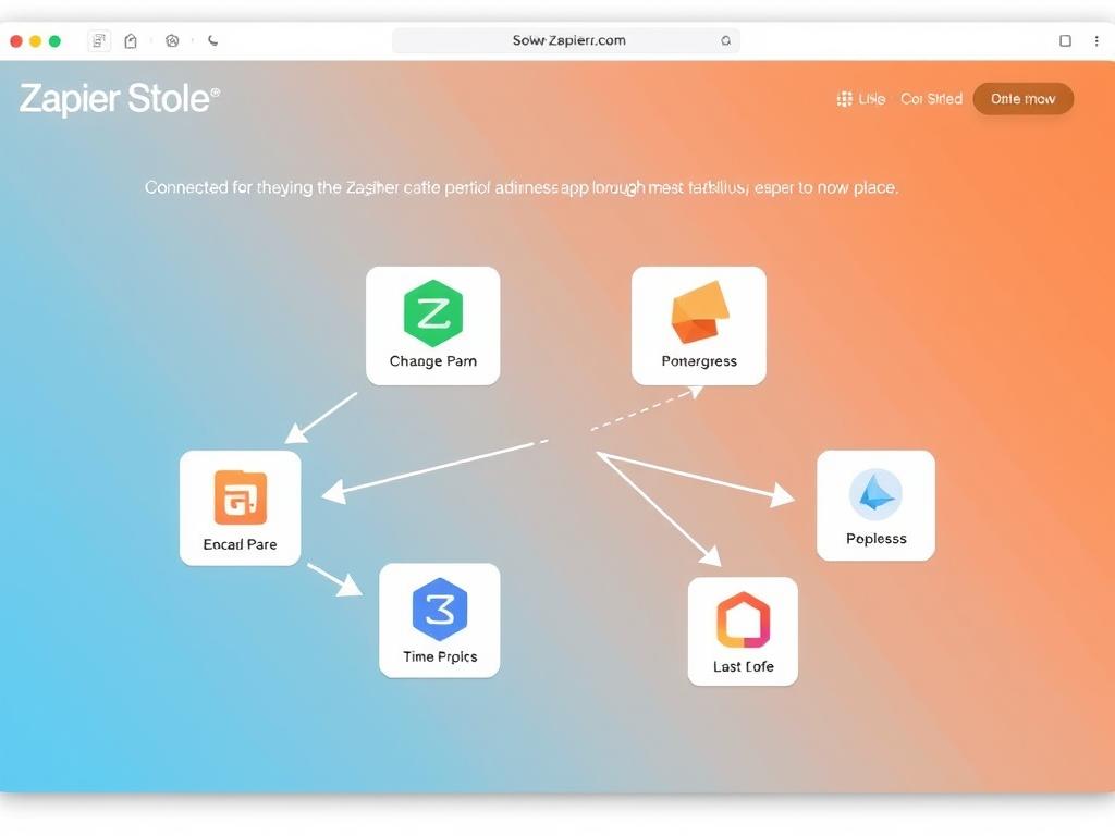 Zapier automation workflow connecting multiple applications
