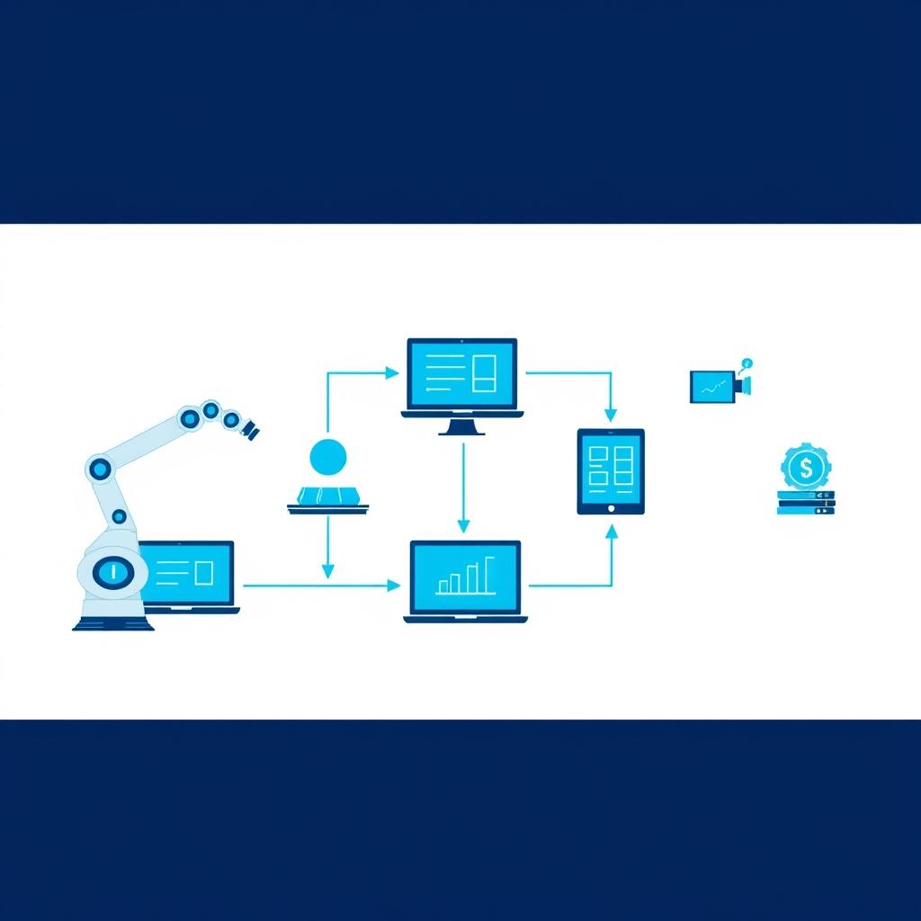 AI automation workflow showing tasks being completed automatically