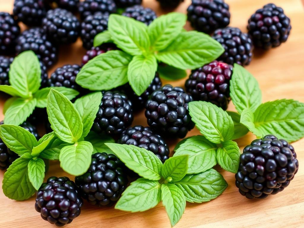 Fresh blackberries and mint leaves ready for making a Classic Blackberry Mojito Recipe