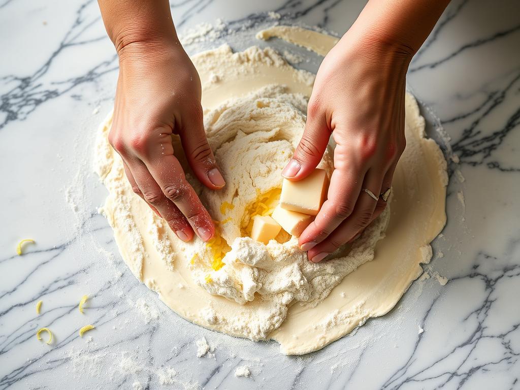 Making shortcrust pastry for Tuscan Torta Della Nonna