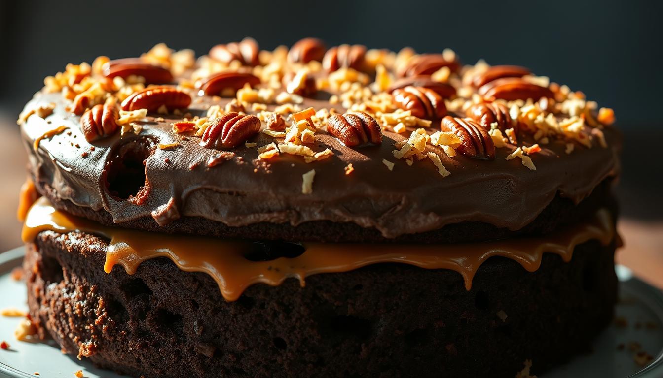 german chocolate poke cake