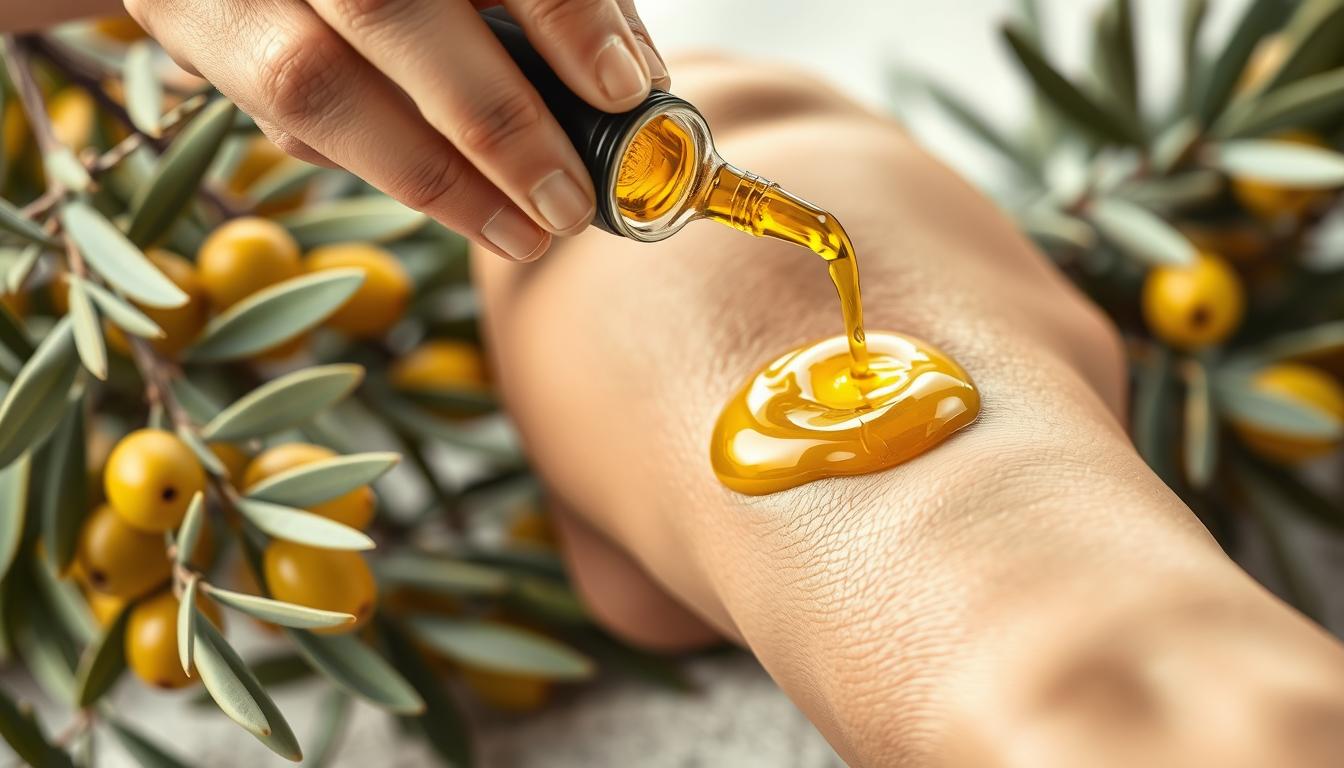 صورة توضح أهمية استخدام زيت الزيتون للبشرة والعناية الطبيعية