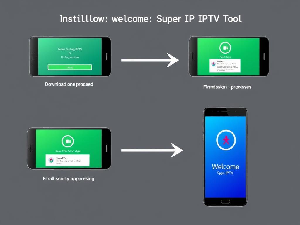 Step-by-step installation process of Super IPTV Tool on a smartphone