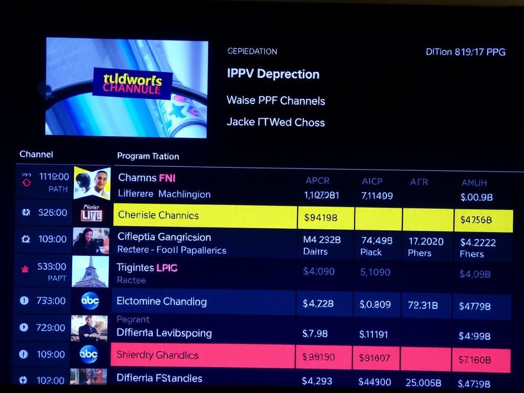 Electronic Program Guide interface in Python IPTV application