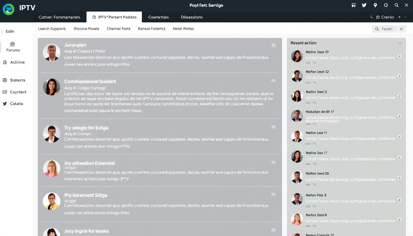 Interface d'un forum IPTV populaire montrant les différentes sections et discussions