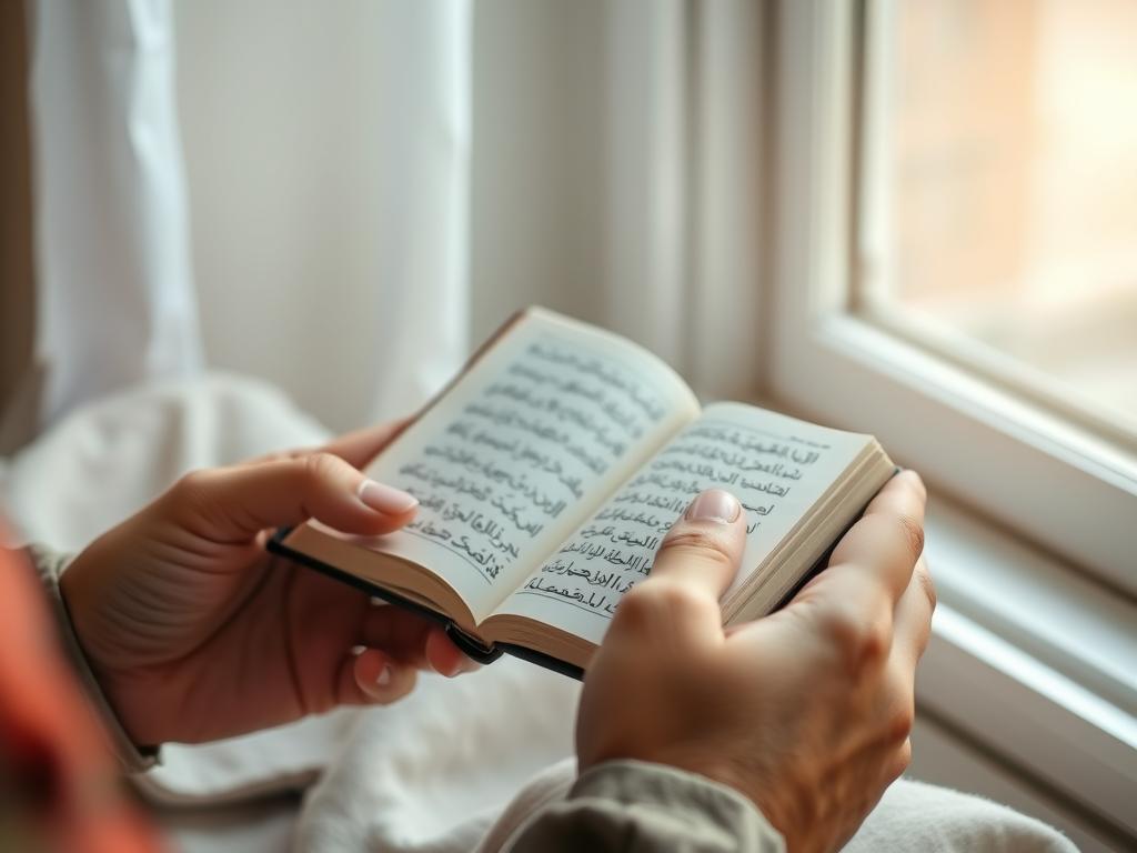 مسلم يقرأ الأذكار اليومية للوقاية من السحر