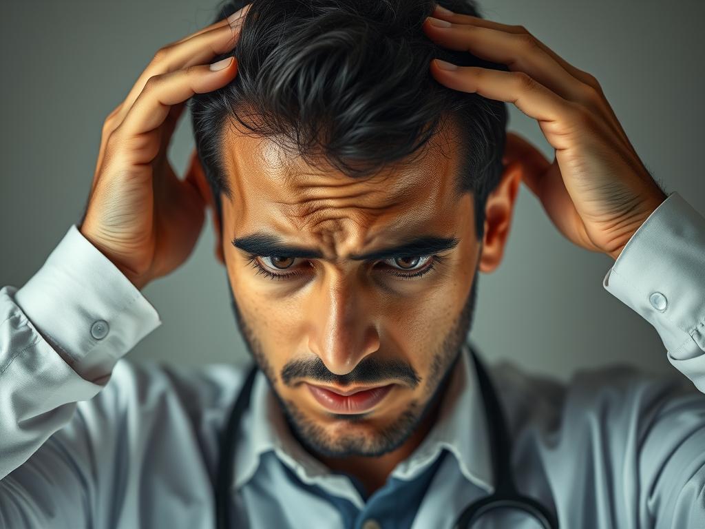 شخص يعاني من أعراض السحر المتوسطة مثل الصداع والأرق وأعراض السحر الأخرى