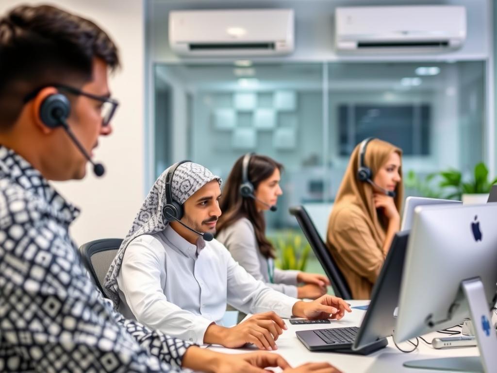 فريق خدمة عملاء شركة فك وتركيب مكيفات بالاحساء