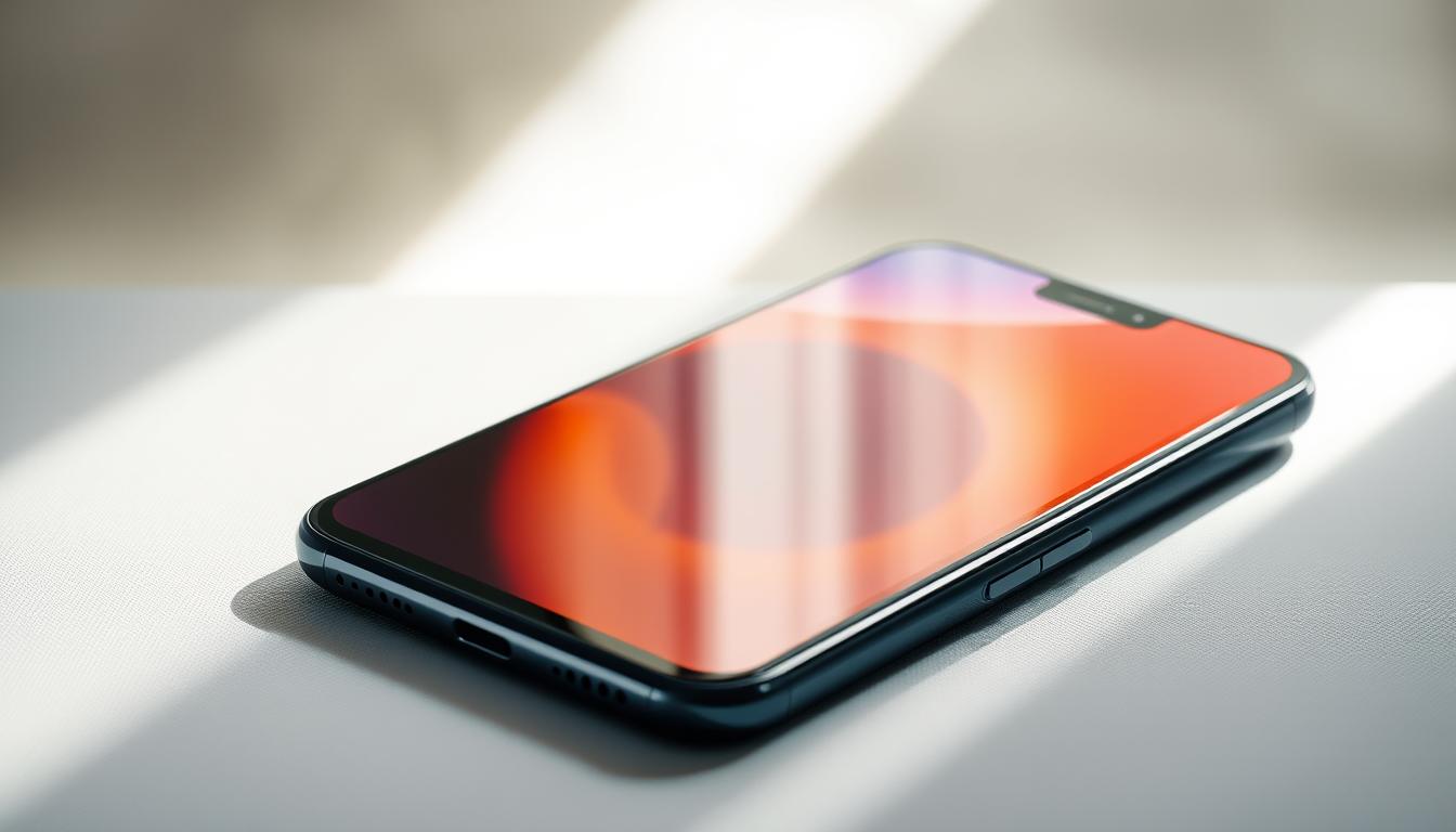 A sleek, modern smartphone nestled against a backdrop of soft, natural light. The device's camera lens protrudes elegantly, hinting at its exceptional photographic capabilities. The phone's screen displays a vibrant, high-resolution image, showcasing its impressive display quality. Subtle reflections on the device's surface create a sense of depth and dimension. The composition is balanced, with the phone placed centrally within the frame, allowing it to take center stage. The overall atmosphere is one of sophistication and technological prowess, perfectly capturing the essence of the &quot;Best Phones for Photos in 2025.&quot;