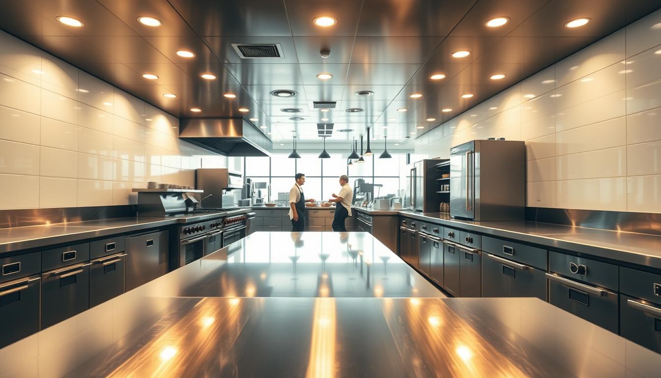 aplicações de aço inoxidável em cozinhas industriais