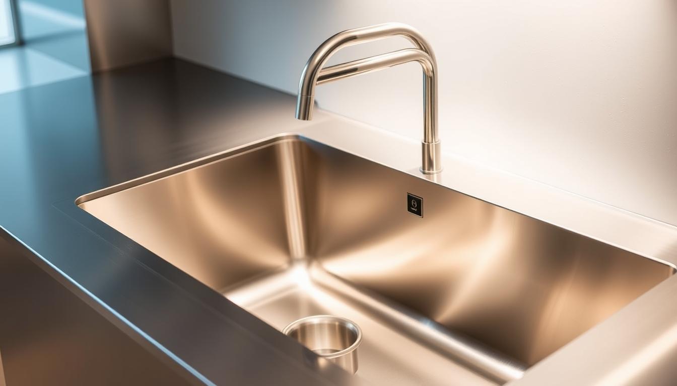 lavatório de inox com tecnologia moderna