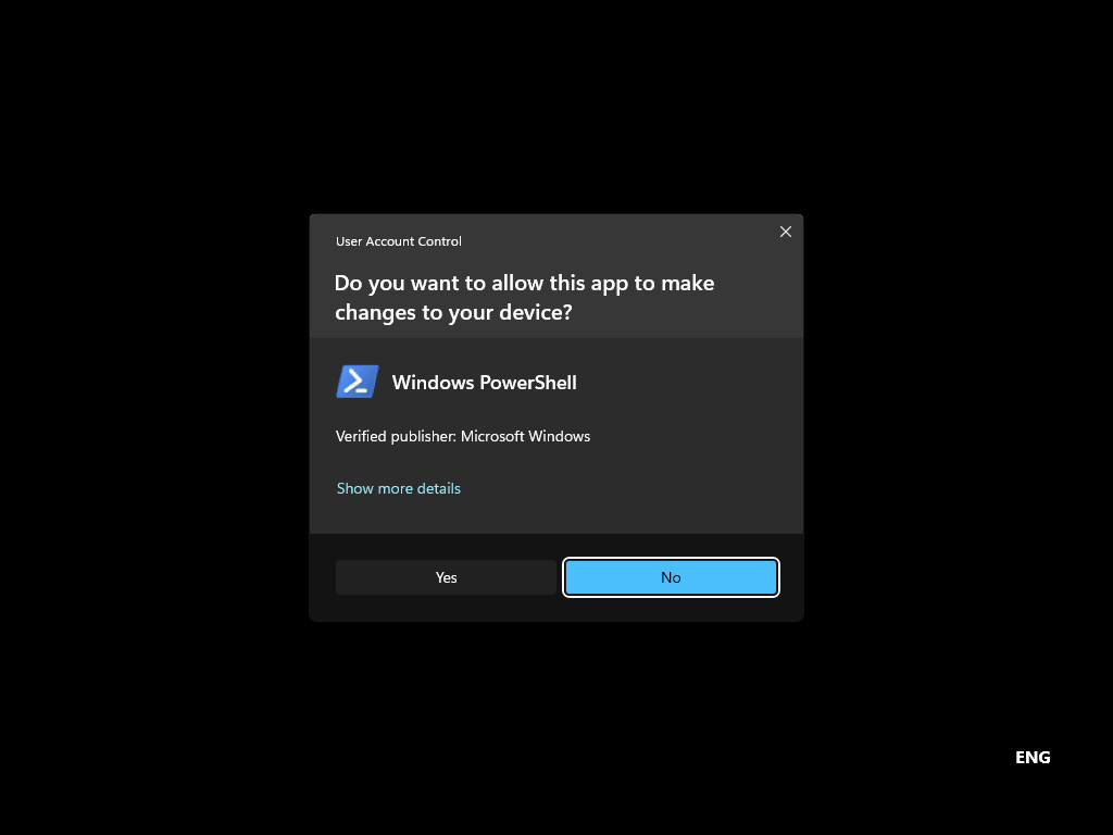 Prompt de Control de Cuentas de Usuario de Windows disparado por el propio proceso de instalación de Cloudflare OS