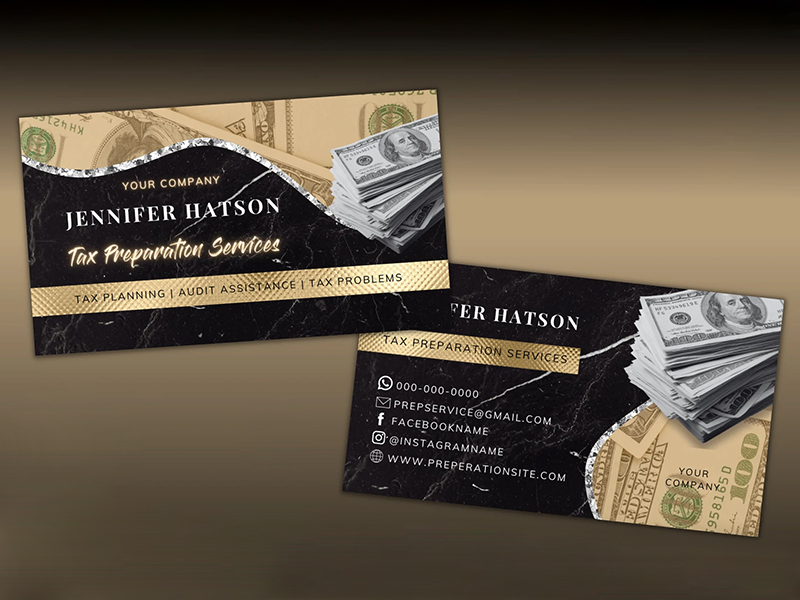 Tax Preparer Business Cards - Custom Print