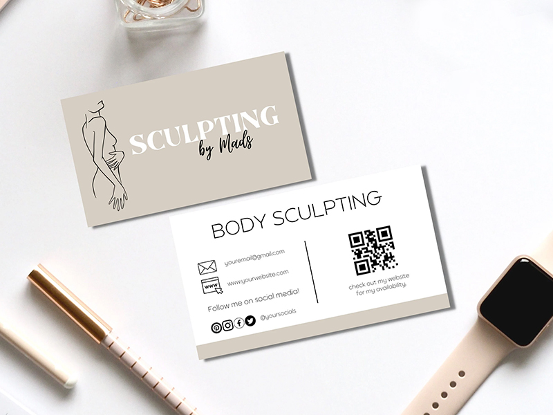 Body Sculpting Business Cards - Custom Designs