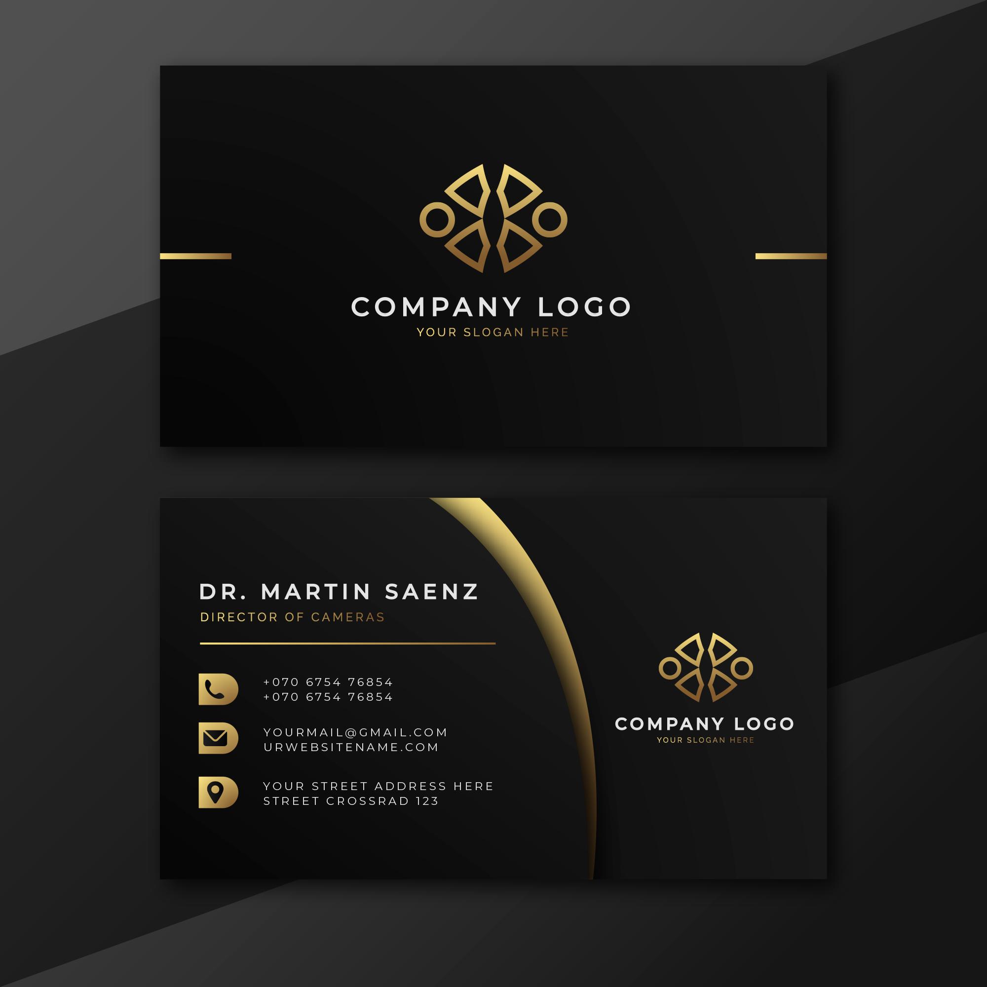 visiting card black