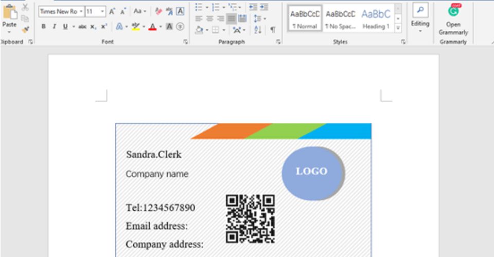 microsoft office business card template