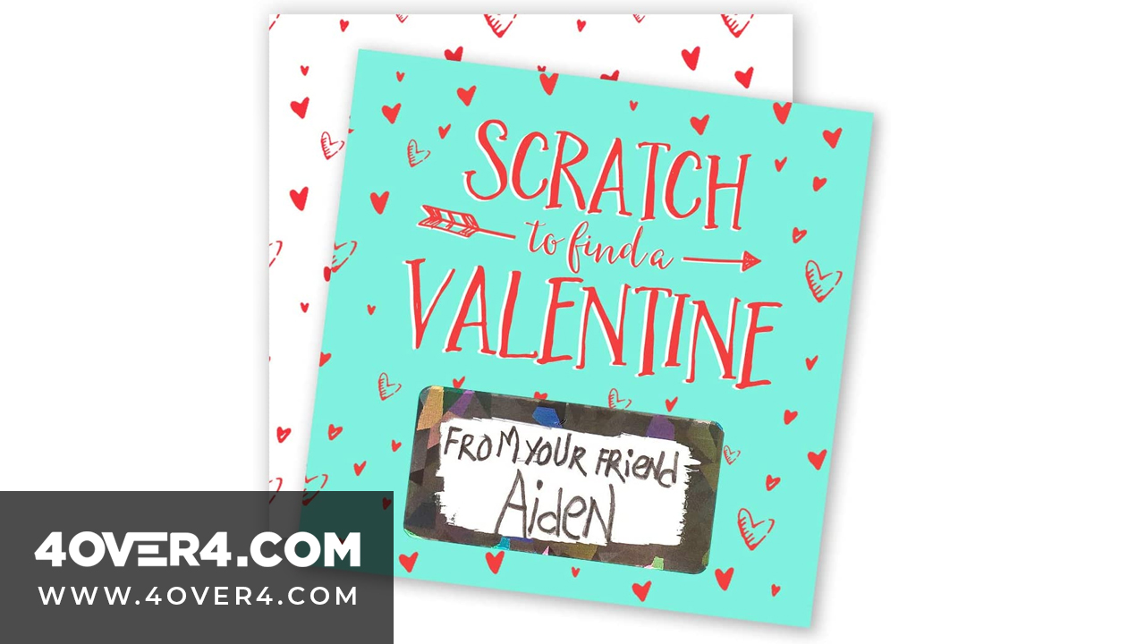Beautiful Valentines Day Scratch-off Print Card