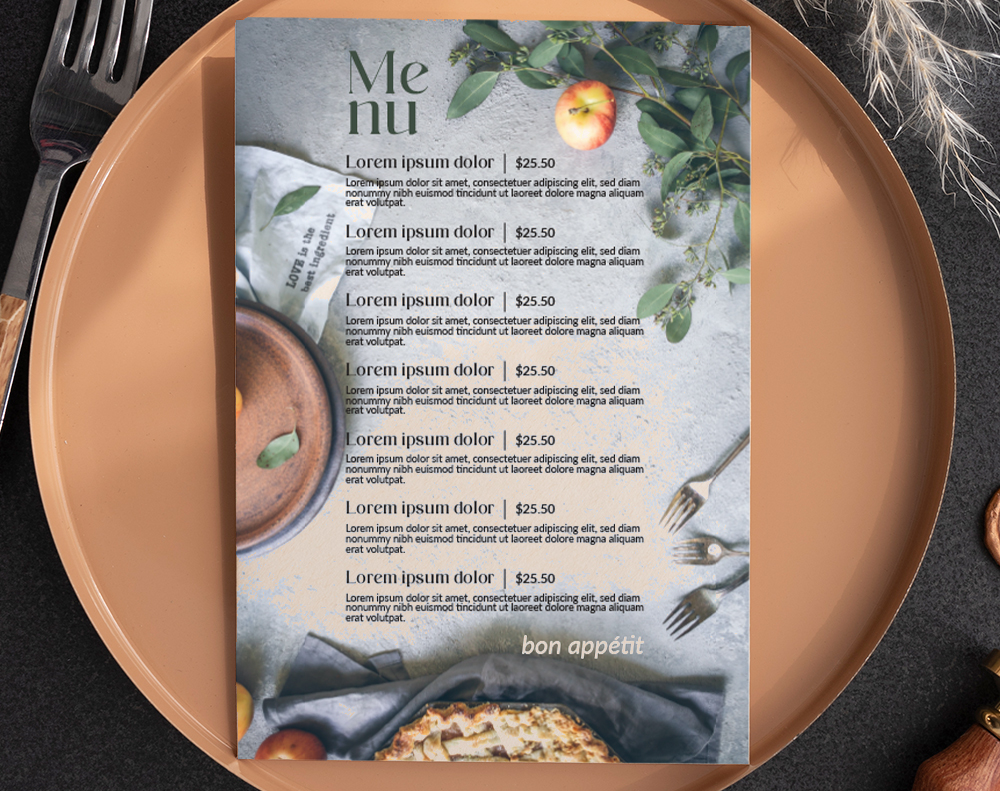 custom menu cards