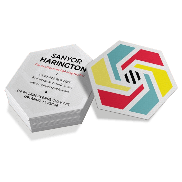 die cut business cards (2 sided)
