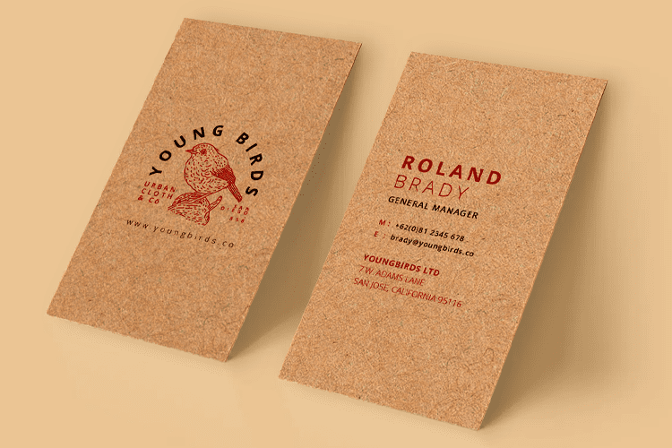 Kraft Paper Business Cards, Brown Kraft Business Card Printing