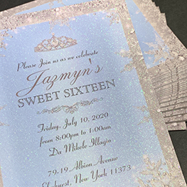 Ultra-Thick Diamond Glitter Invitations