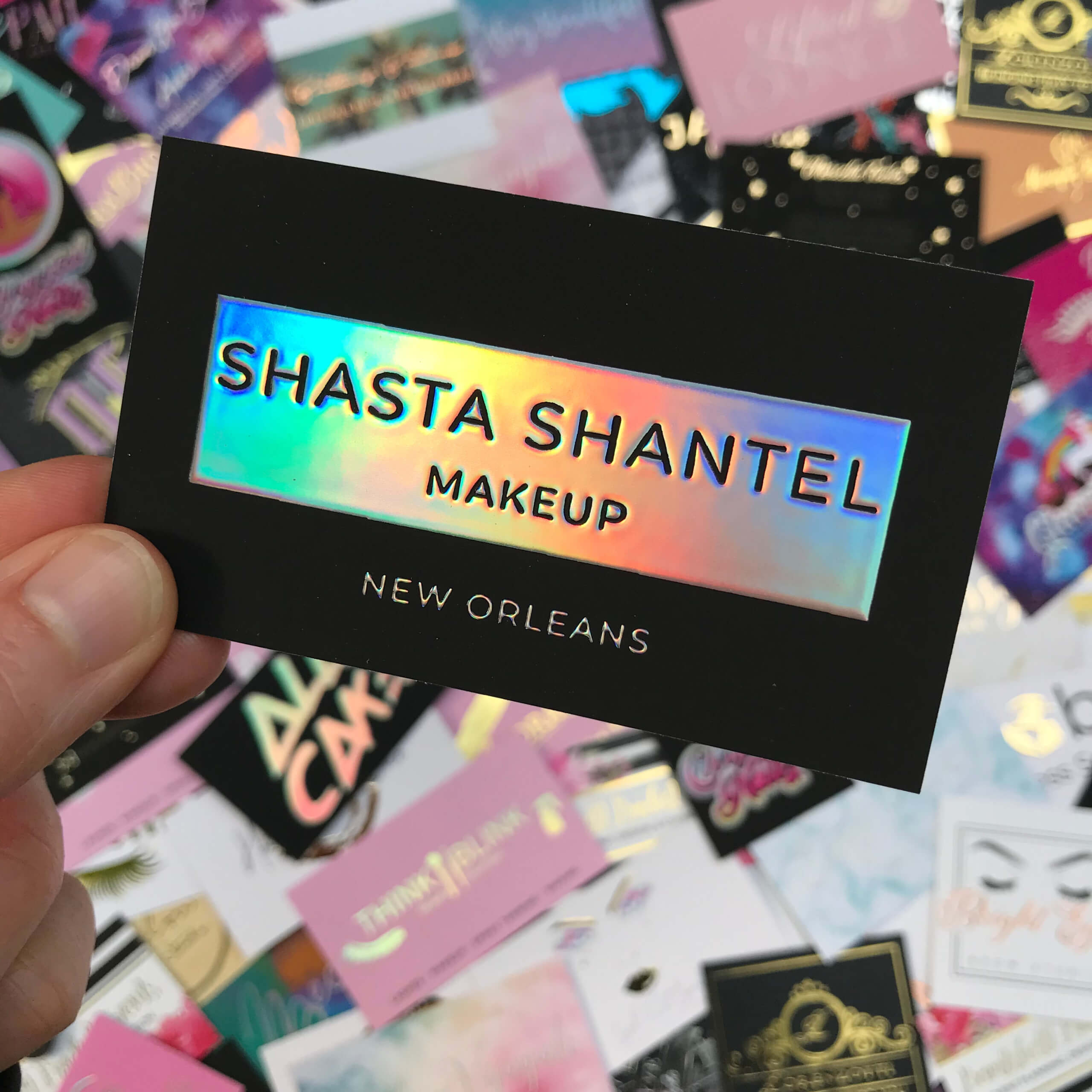 raised holographic business cards