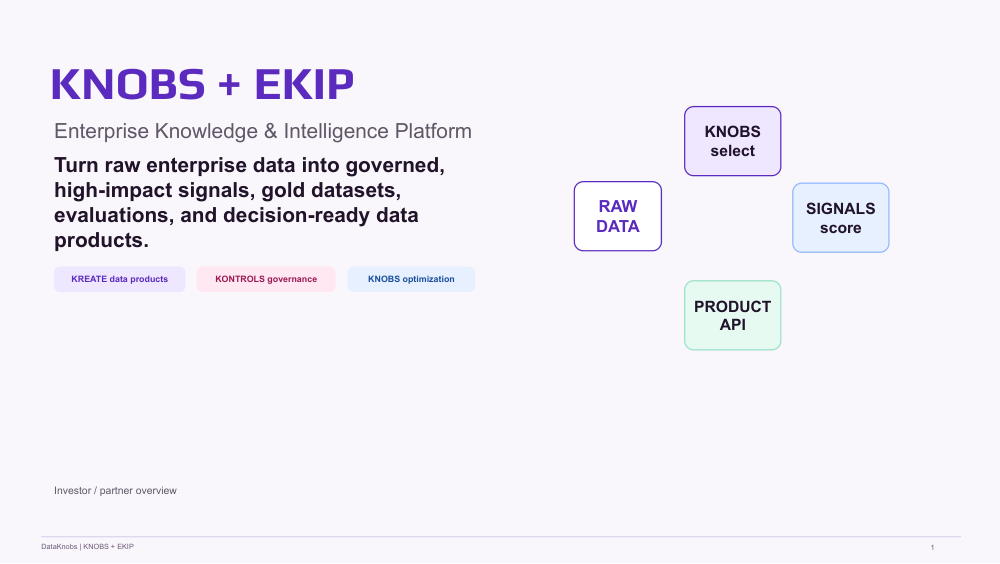 KNOBS EKIP enterprise overview concept