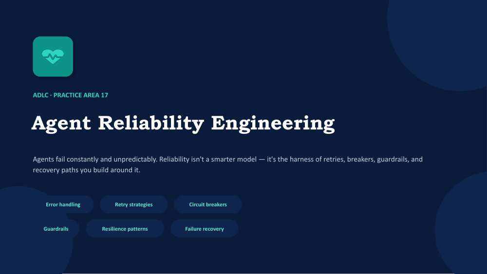 Cover slide: Agent Reliability Engineering