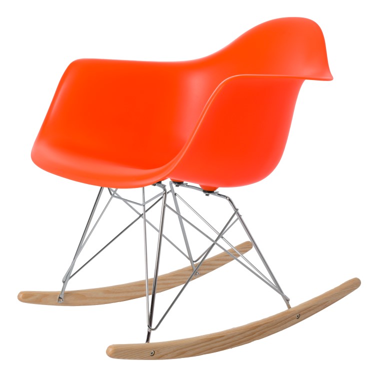 rocking chair RAR Chrome frame PP neon orange