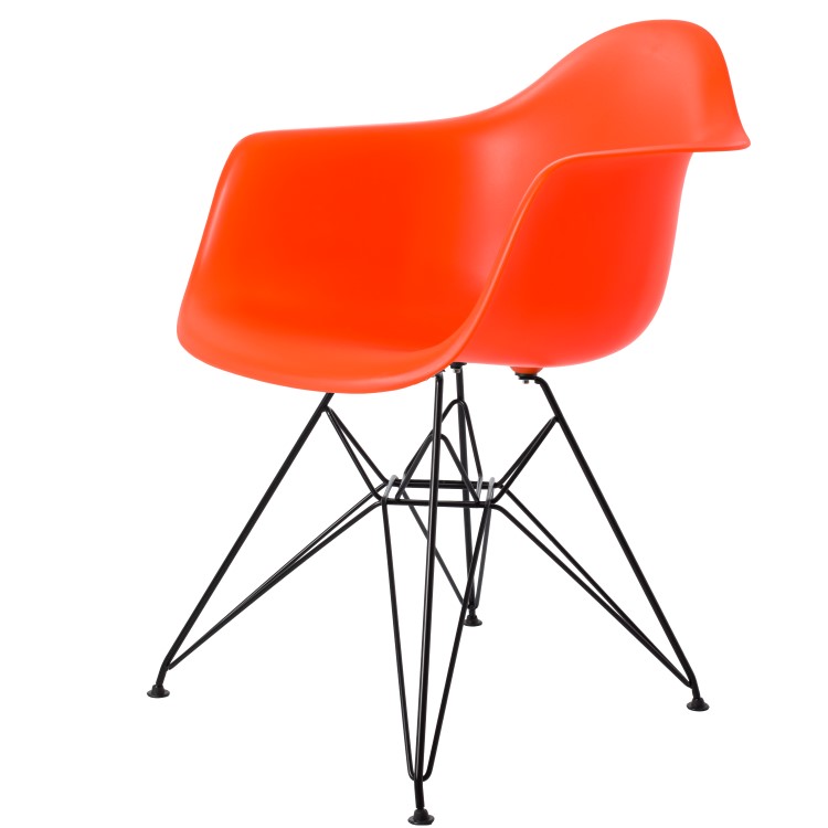 dining chair DD DAR Black base PP neon orange